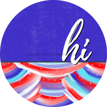 Patriotic Door Hanger Hi Dco - 01515 - Dh 18’ Round Wood
